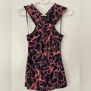 Outback Red for Banana Republic - purple floral cross front top